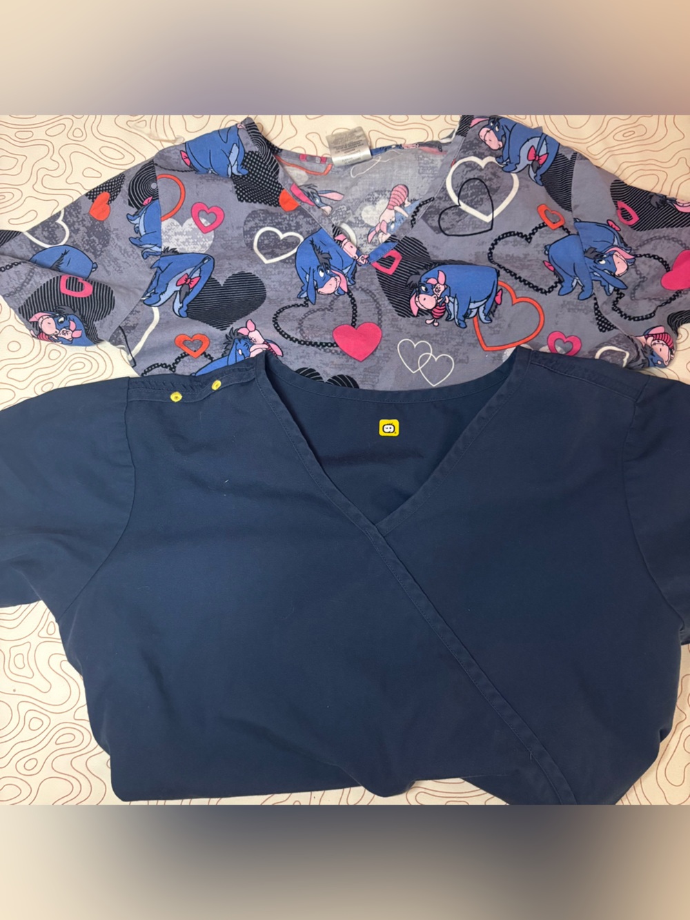 Disney Eeyore + Navy Scrub Top Bundle XS/S